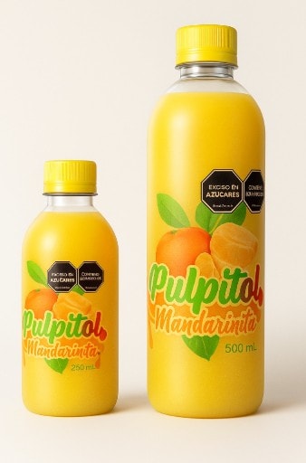Botellas Pulpitol Mandarinita 250ml y 500ml